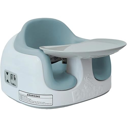 Bumbo 3-in-1 Multi-Seat for 6 to 36 Months, Travel Baby and Infant Feeding & Play Floor Seat, Portable Booster High Chair with Dining and Activity Tray, White/Desert Mirage