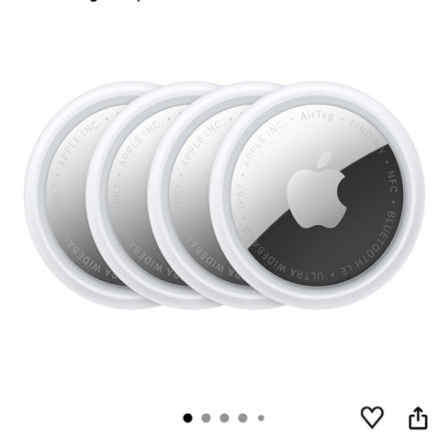 Apple AirTag (2nd Generation) - 4 Pack: Tracker for Keychain, Wallet, and More; Locator with Sound; Simple One-Tap Setup with iPhone or iPad; Key Finder with up to 1.5X Precision Finding Range*
