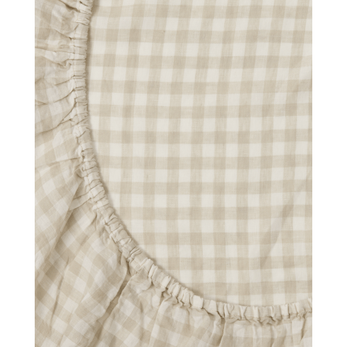 Dove Grey Gingham Bassinet Sheet