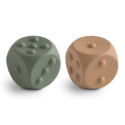 Dice Press Toy 2-Pack – Mushie Dried Thyme/Natural