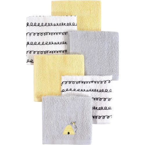 Hudson Baby Unisex Baby Super Soft Cotton Washcloths, Bee, One Size