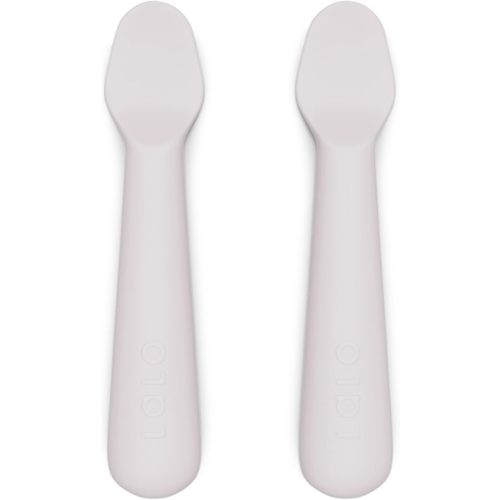 Lalo 2-Piece Baby Spoons Set - Lavender Silicone, Dishwasher Safe, Ages 4 Months+