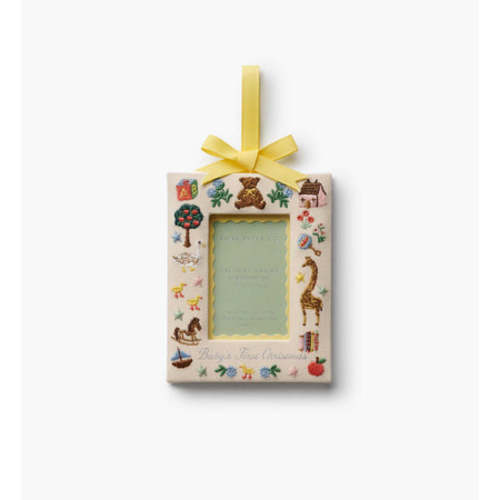 Embroidered Frame Ornament - Baby's First Christmas