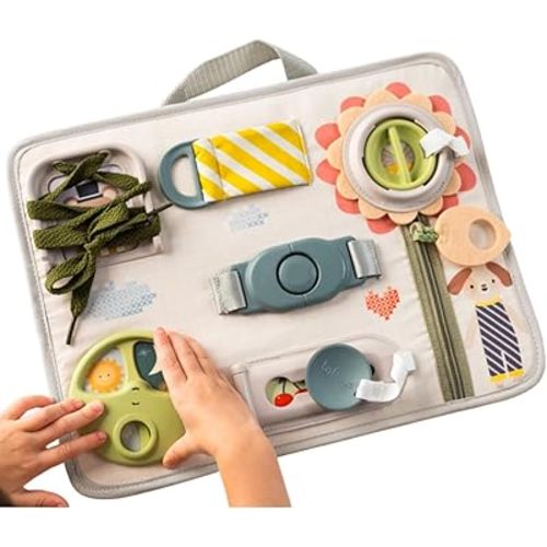 Taf Toys Snap'n Learn Board Busy Board for Toddlers 18 Months & up Montessori Sensory Activity Board Travel Toy Non-Toxic Educational Learning Toy for Boys & Girls Birthday Gift