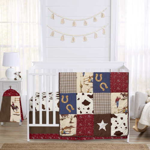 Sweet Jojo Designs Wild West Cowboy 5pc Crib Bedding Set, Toddler Baby Nursery Western Cow Print