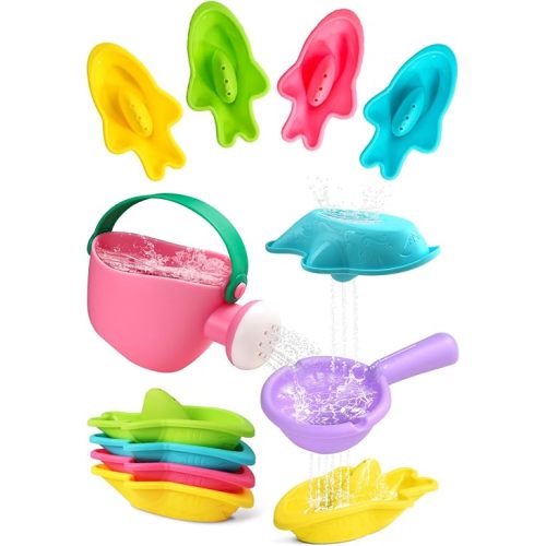 Bath Toys for Kids Ages 1-3 Toddler Bath Toys Mold Free for 2-4 Stacking Boat Water Table Pool Sand Bathtub Sensory Toys for Girls Boys Gifts