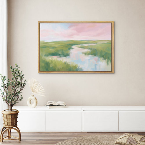 wall26 Pastel Marshland Impressionist Canvas Wall Art, Soft Brush Landscape Framed Print for Bedroom or Nature-Themed Decor | Wayfair