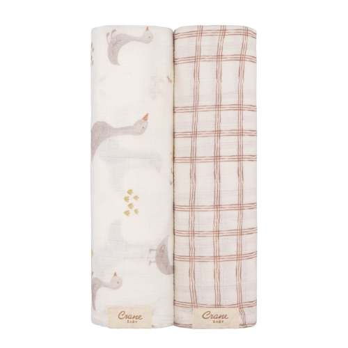 Charlie Goose 100% Cotton Muslin Swaddle Blanket (Set of 2)