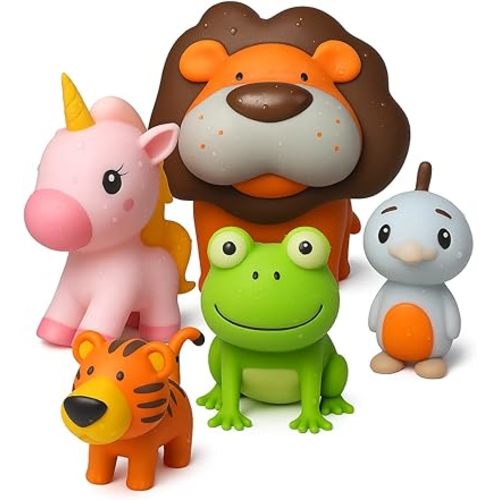 SplashEZ Animal Toy, Mold Free Bath Toys for Toddlers & Kids, No Hole Bath Toy for Bathtub, Pool, Shower for Boys & Girls
