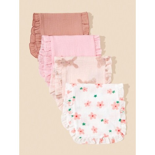 4pcs Pure Cotton Soft & Multi-Functional Baby Burp Cloth