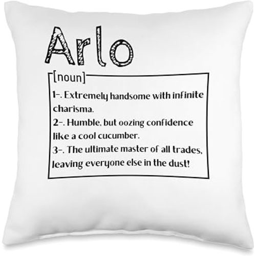 Funny Custom Name Arlo Husband Dad Men Name Arlo Meaning Definition Boy Personalized Sarcasm Throw Pillow, 16x16, Multicolor
