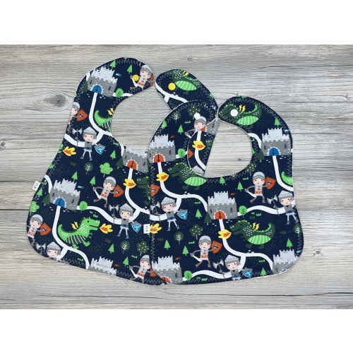 Baby Bibs, Knights & Dragons Baby bib, Infant Bibs, Toddler Bibs, Washable Baby bibs, Burp Cloth