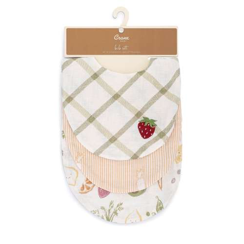 Clementine Fruit & Veggie Cotton Bandana Baby Bib (3 Pack)