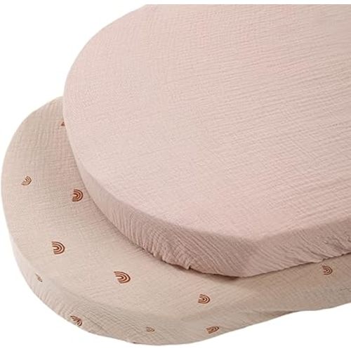 2pcs Comfortable & Breathable Baby Bedding Sheets Cotton Bassinet Liners Soft Baby Cradles Sheets for Infants Bed