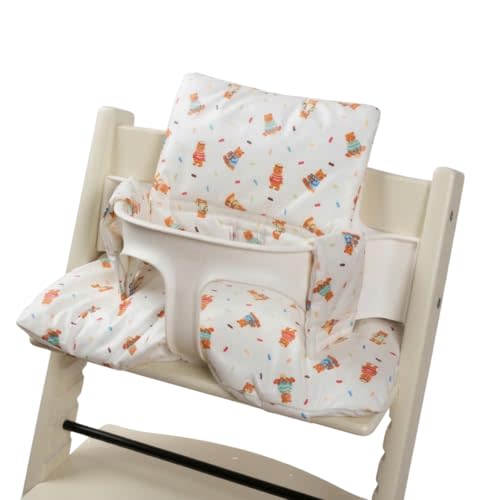 Waterproof & Compatible Stokke Tripp Trapp Cushion Set Made Fabric from Korea 100% Cotton Stokke Tripp Trapp High Chair Cushion Set (Teddy Bear / 49.5 Counts)