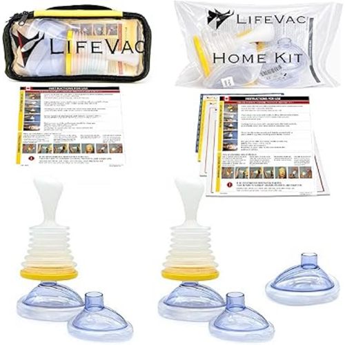 Kit combiné LifeVac pour la maison et les voyages (version canadienne) - dispositif de sauvetage anti-étouffement, dispositif d'aspiration des voies respiratoires portable | dispositif