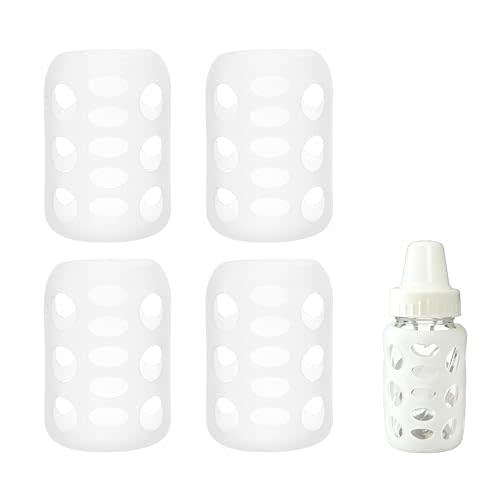 4Pack Silicone Sleeve for Evenflo Feeding Classic Glass 4oz, Glass Bottle Sleeves for Balance Plus Standard Neck 4oz, Scald Sleeve Heat Protective Case
