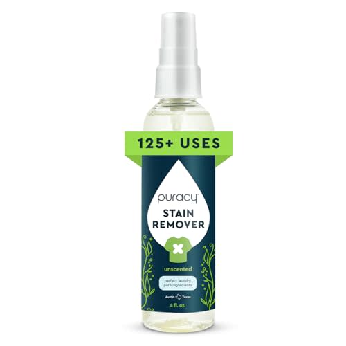 Puracy Stain Remover, Travel and Laundry Stain Cleaner for Clothes, Baby Essentials, Kids Stains, Oil and Fabric Spot Cleaner, (Stain Remover Spray, 4 fl oz)