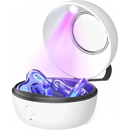 Portable Pacifier Sanitizer, UV Light Sanitizer Case for Pacifier, Type-C Rechargeable Mini Box, 99.9% Cleaned in 3 Minutes