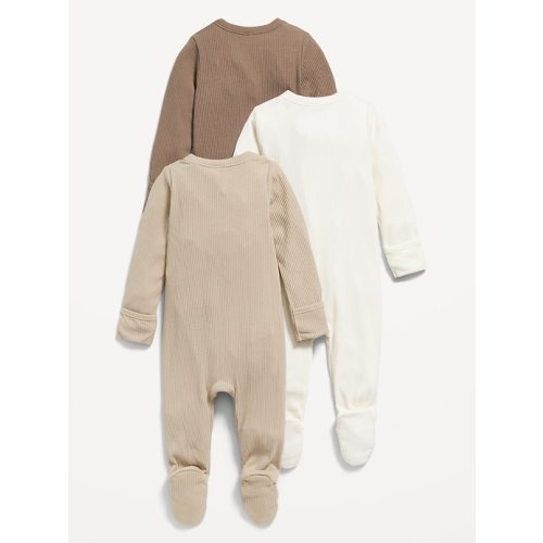 Unisex 2-Way-Zip Sleep & Play Footed One-Piece 3-Pack for Baby