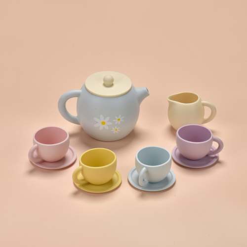 Silicone Tea Set Kids | BPA-Free & Perfect for Pretend Play – baby bertie