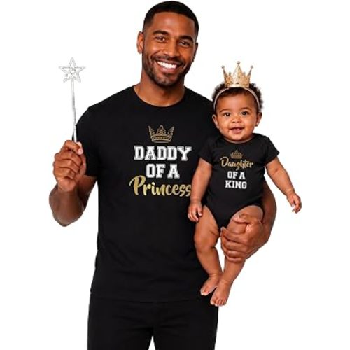 Tstars Papa Bear Dad and Baby Matching Shirt and Bodysuit Set - Funny Daddy and Me Father's Day Outfit Set for New Dads