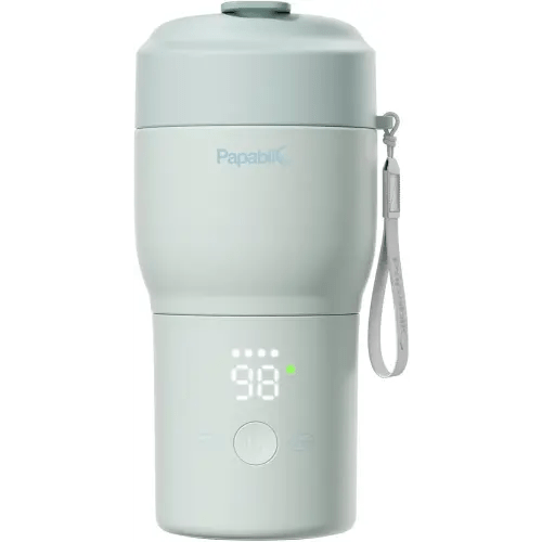 Papablic Portable Bottle Warmer Pro — 115W Fastest Heating, Built-in Sterilizer, Baby Milk Warmer On The Go for Travel and Home, 5 Temp Settings and Keep Warm for Breastmilk & Formula (Mint Green)