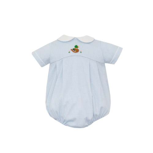 MALLARD DUCK - Blue check knit boy´s bubble S/S – c.a.n.o.p.y