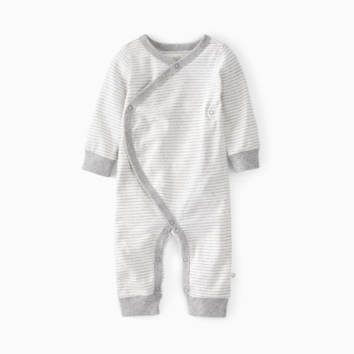 Little Planet Organic Cotton Wrap Sleep & Play Pajamas in Stripes - Grey