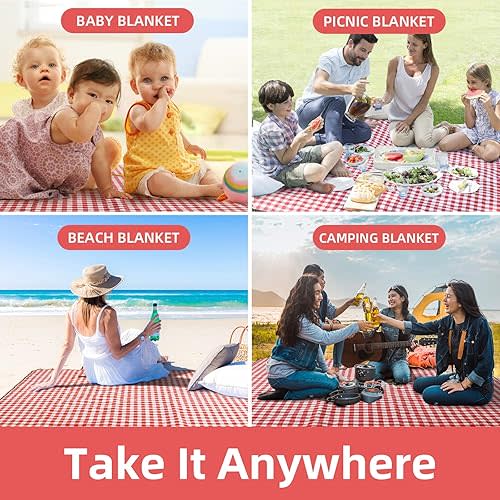 Picnic Blanket Extra Large Waterproof, 80''x80''