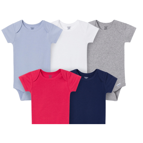 5-Pack Baby Neutral Classic Solids Short Sleeve Bodysuits