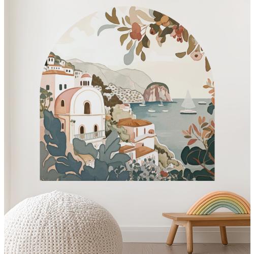 Amalfi Coast Arch Decal- Nursery Wall Sticker | Children's Wall Art | Illustrated Transfer Decals