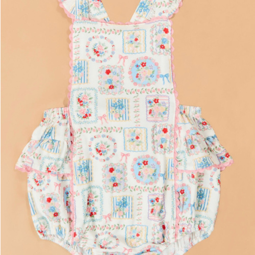 Finley Floral Patchwork Ruffle Sunsuit