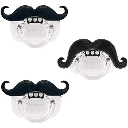 3pcs Mustache Pacifier, Gentleman Mustache Baby Pacifier, Pacifier 0-36 Months, Gift Pacifiers for Boys and Girls