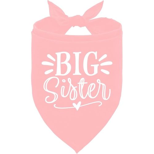 Big Sister Dog Bandana, Dog Bandana, Pink Pet Dog Scarf Accessories, Pet Dog Triangle Scarf, Dog Bandana for Large Dogs, Baby Announcement Dog Bandana, Dog Bandana Pet Scarf (L)
