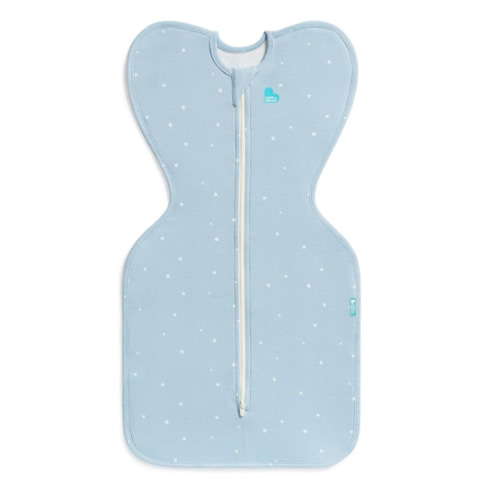 Love to Dream Swaddle Up Original, Arms Up Position, Light and Ultra Breathable Cotton - Wearable Blanket - 1.0 TOG - (20-24°C) Ideal for Moderate Temps (Twinkle Powder Blue, Newborn, 2.2–3.8kg)