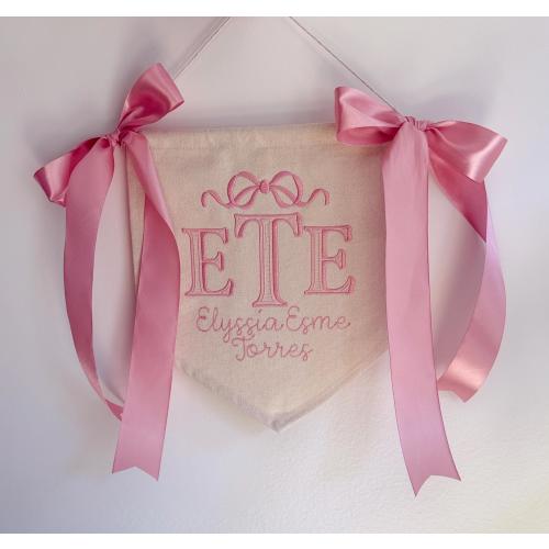 Personalized Baby Name Banner – Welcome Sign with Bows, Hospital Door & Baby Shower Decor