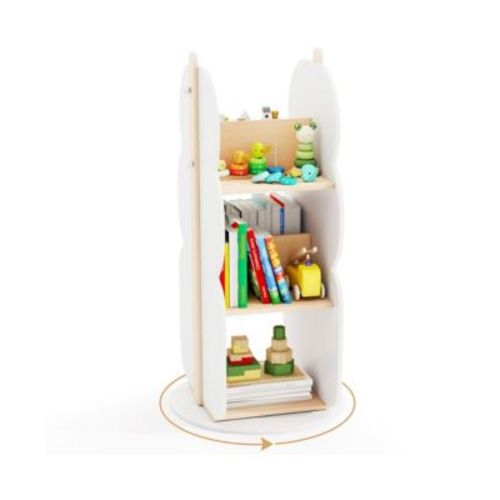 Kid's Rotating Bookshelf w/5 Shelves 360° Rotatable Display Shelf for Kid's Room