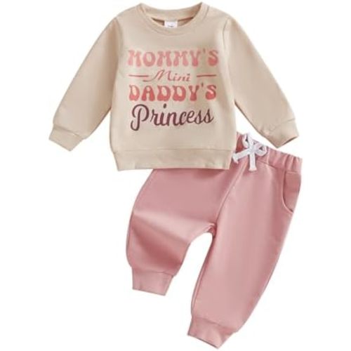 Toddler Baby Girl Fall Winter Clothes Outfits Funny Letter 6 12 18 24 Months 2T 3T Girl Fall Sweatshirt Pant Set