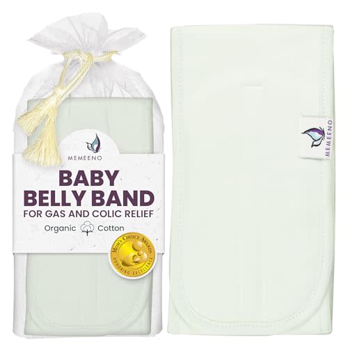 MEMEENO Baby Belly Band for Gas and Colic Baby Relief - Belly Band for Heating Pad for Colic, Heated Tummy Wrap, Sage