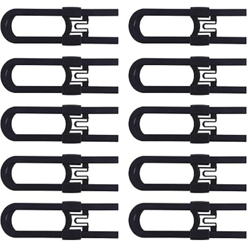 Sliding Cabinet Locks Baby Proofing – Adjustable Child Safety Latches for Knobs & Handles – 10 Pack – No Adhesive Drilling or Tools - Black