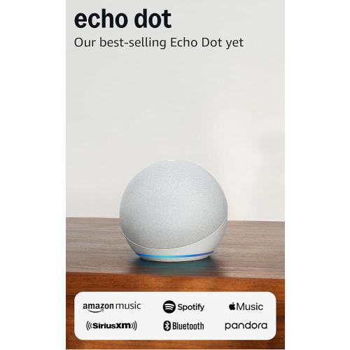 Amazon Echo Dot (newest model) - Vibrant sounding speaker with Alexa+ Early Access, Great for bedrooms, dining rooms and offices, Glacier White