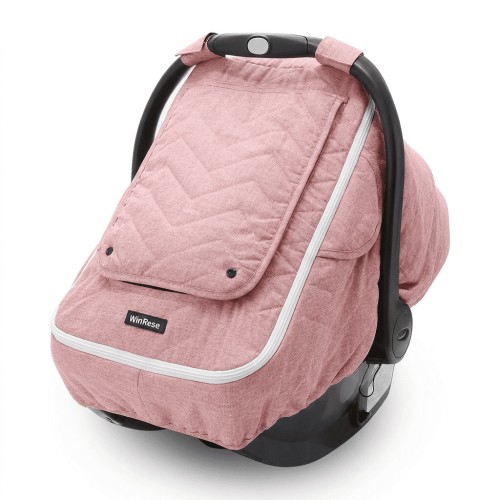 WinRese Baby Car Seat Cover - 3-Layer Thick Fabric, Waterproof, Breathable Mesh Window - Windproof & Snow Blocking, Keep Baby Warm in Winter - Universal Fit for Infant Car Seat and Carrier