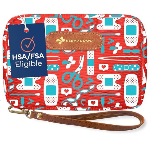 KeepGoing Travel First Aid Kit for Kids – 130 Pc. for Car, Home, Purse, Diaper Bag & Backpack with Latex-Free Bandages - Mini First Aid Kit Travel Size TSA-Approved