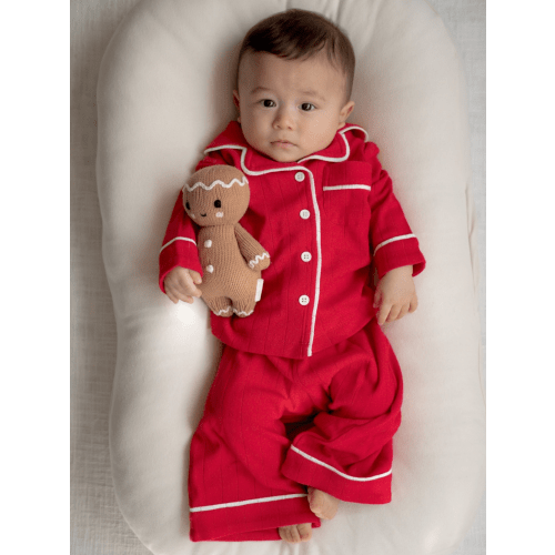 Red / Organic Pointelle Lounge Set