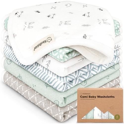 6-Pack Cotton Baby Washcloths for Newborn, Organic Cotton Muslin (Nordic)