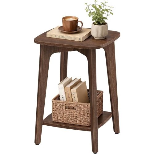 VASAGLE Side Table, 2-Tier Small Square End Table, Nightstand