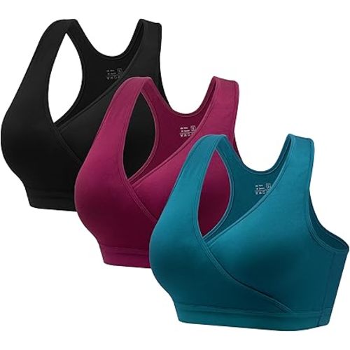 HBselect Nursing Bras for Breastfeeding, Maternity Nursing Sleep Bra Wireless Pregnancy Sleep Bralette 3/5 Pack