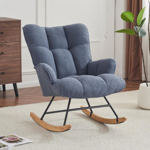 George Oliver Nursery Rocking Chair Teddy, Upholstered Glider Rocker for Living Rooms, Bedrooms & Reviews | Wayfair