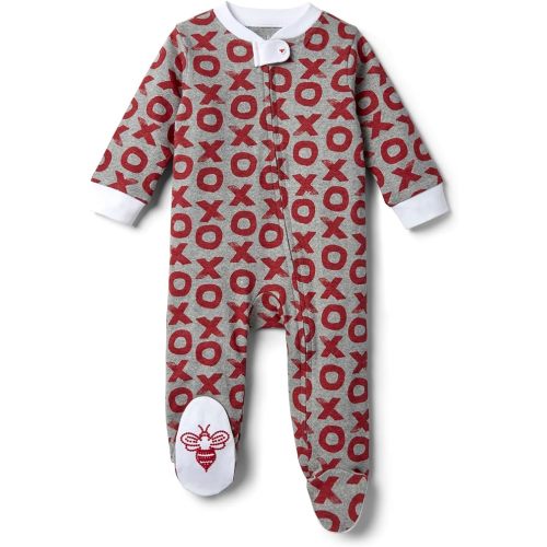 Burt's Bees Baby baby-boys Sleep and Play Pjs, 100% Organic Cotton One-piece Zip Front Romper Jumpsuit Pajamas - 6 Months